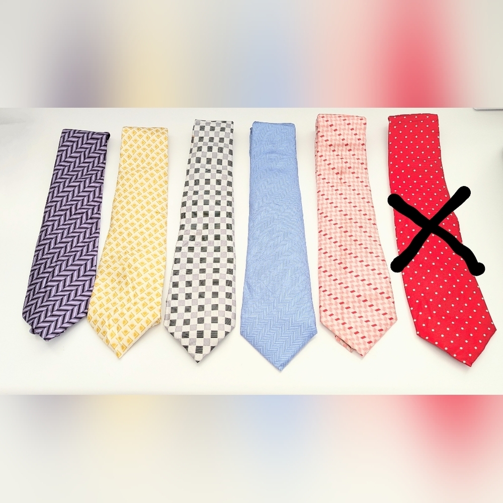 Bijoux Terner Men's Genuine Silk Colorful Geometric Pattern Ties